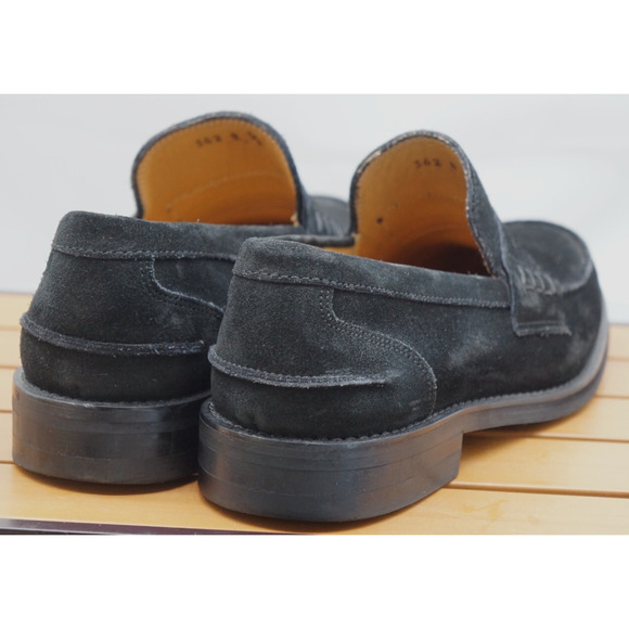 Brooks Brothers Mens Black Suede Penny Loafers 8.5 Italy Made main image 5